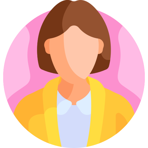 A woman in yellow jacket and white shirt.